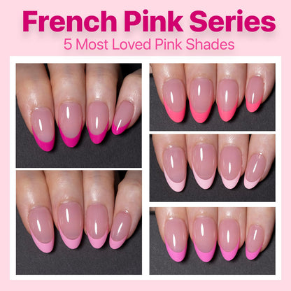 SXC Cosmetics French Tip Press On Nails - Skin Tone Nude and Color Series, Short Coffin X-Pro Tips Starter Kit ST119KIT