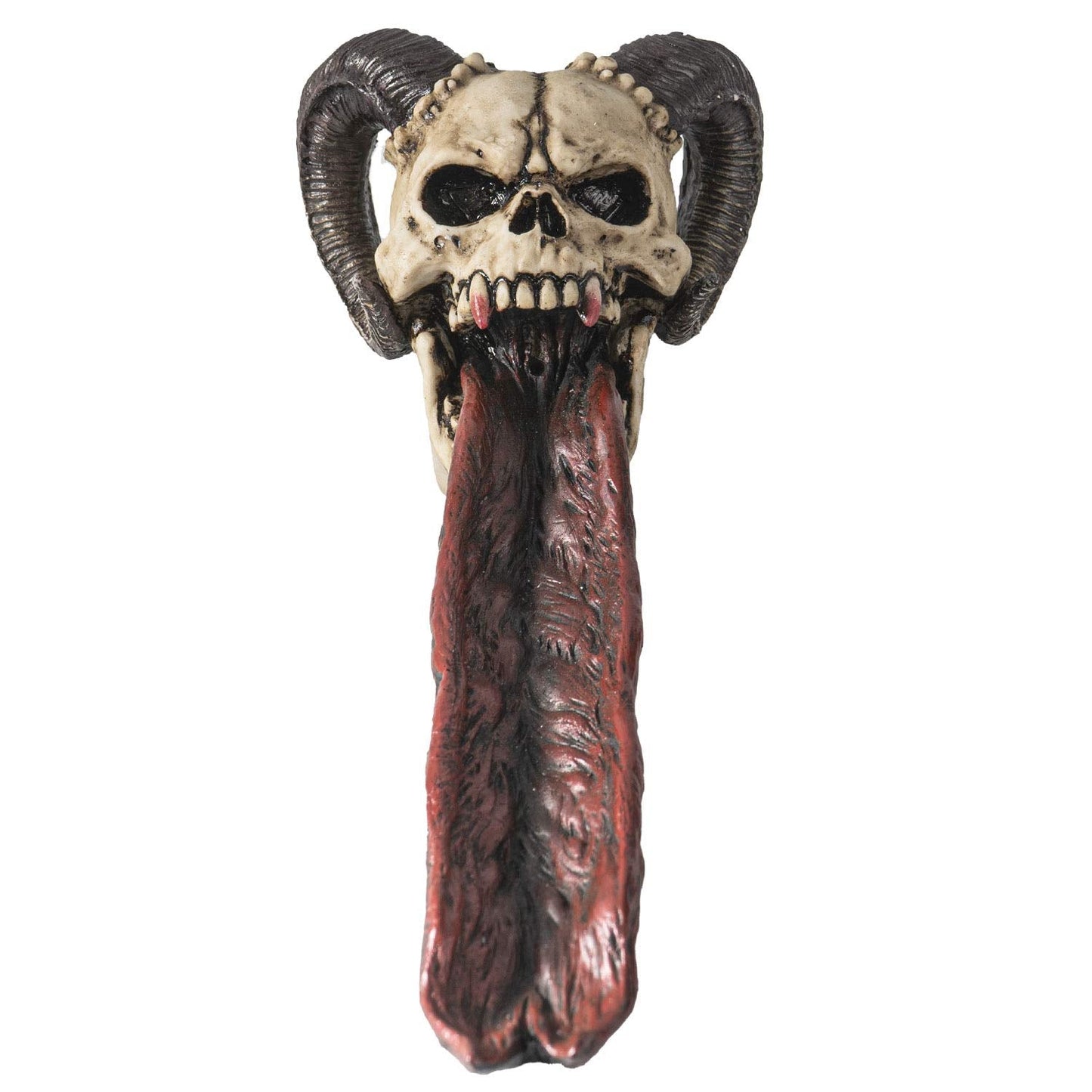 Pacific Giftware Demonic Ram Horned Skull Long Forked Tongue Stick Incense Burner Holder Gothic Halloween Decor
