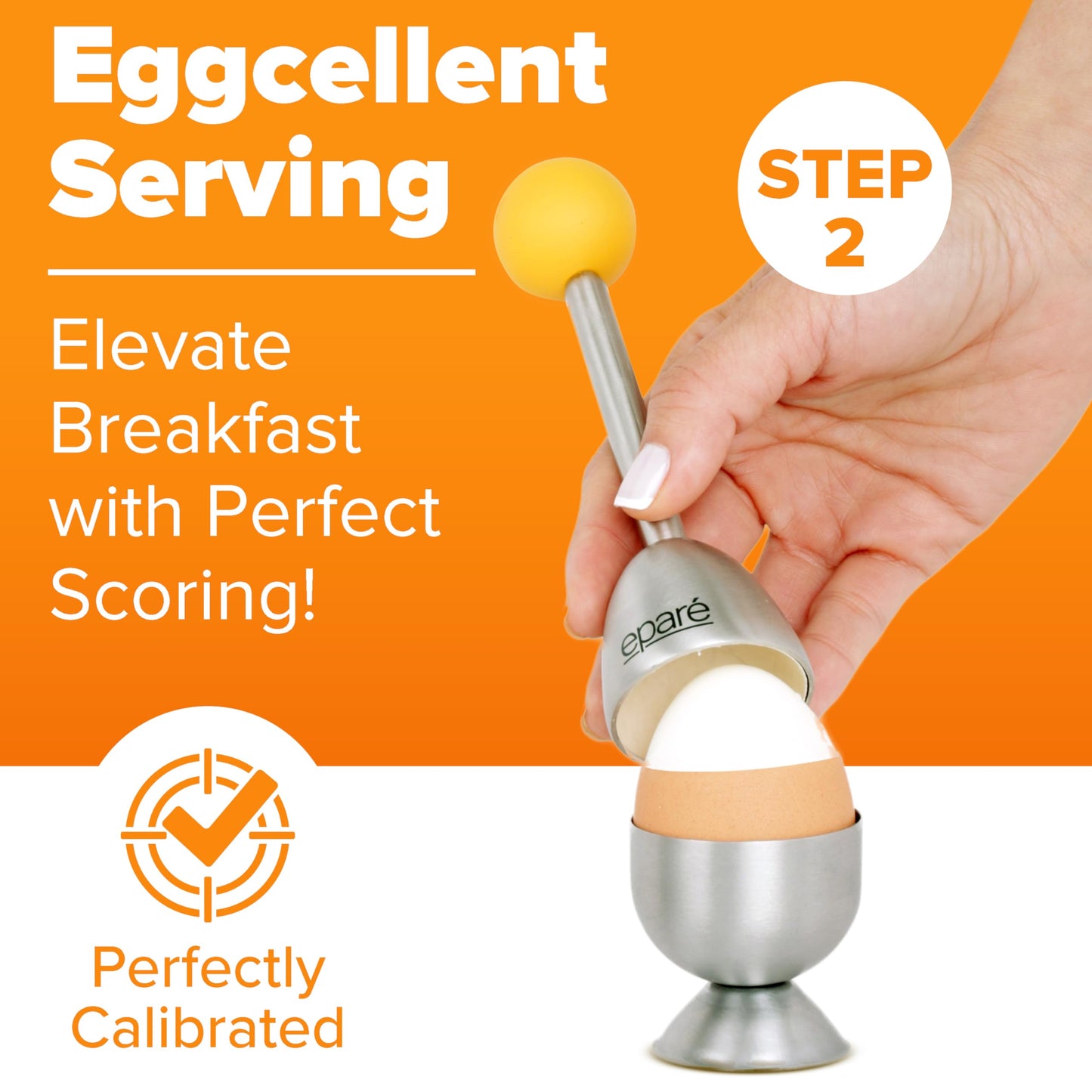 Eparé Egg Topper Cutter & Electric Salt and Pepper Grinder Mill - Egg Cups & Holder for Soft Boiled Eggs & Battery Operated Ceramic Burr Pepper Grinder Refillable