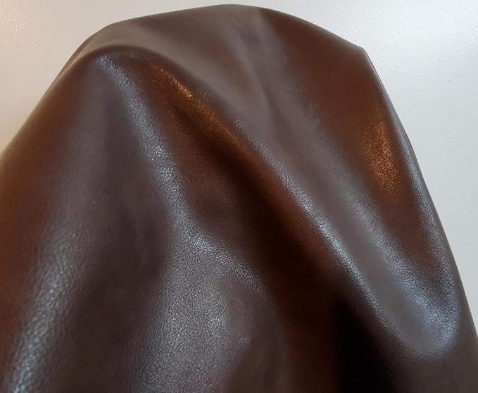 Dark Brown Soft Faux Vegan PU Leather Fabric Sheet by The Yard Synthetic