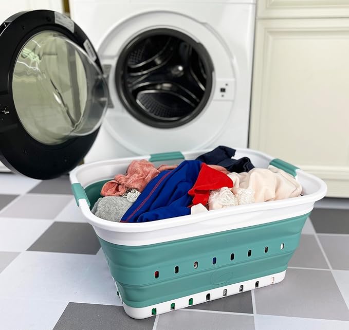 SAMMART 42L Collapsible Plastic Laundry Basket