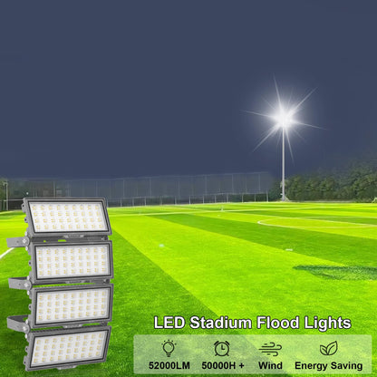 SJHUOUP 400W LED Stadium Lights,52000Lumen 6500K Super Bright LED Flood Light Outdoor,Surge 6KV IP67 Waterproof Adjustable Lighting Angle for Stadium,Arena