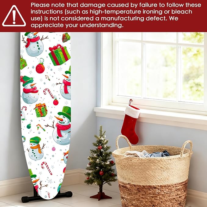 Nuxovilar Ironing Board Cover Winter Snowman Collage Pattern Polyester 15x54
