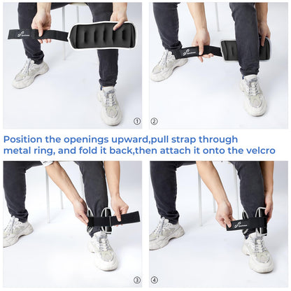 Sportneer Ankle Weights Wrist Weights - 0.5/1/2/3/5 LBS Pair for Men Women Kids Strength Training Wrist and Ankle Weights Set Comfortable and Soft Perfect for Dancing Running Walking Fitness Workout