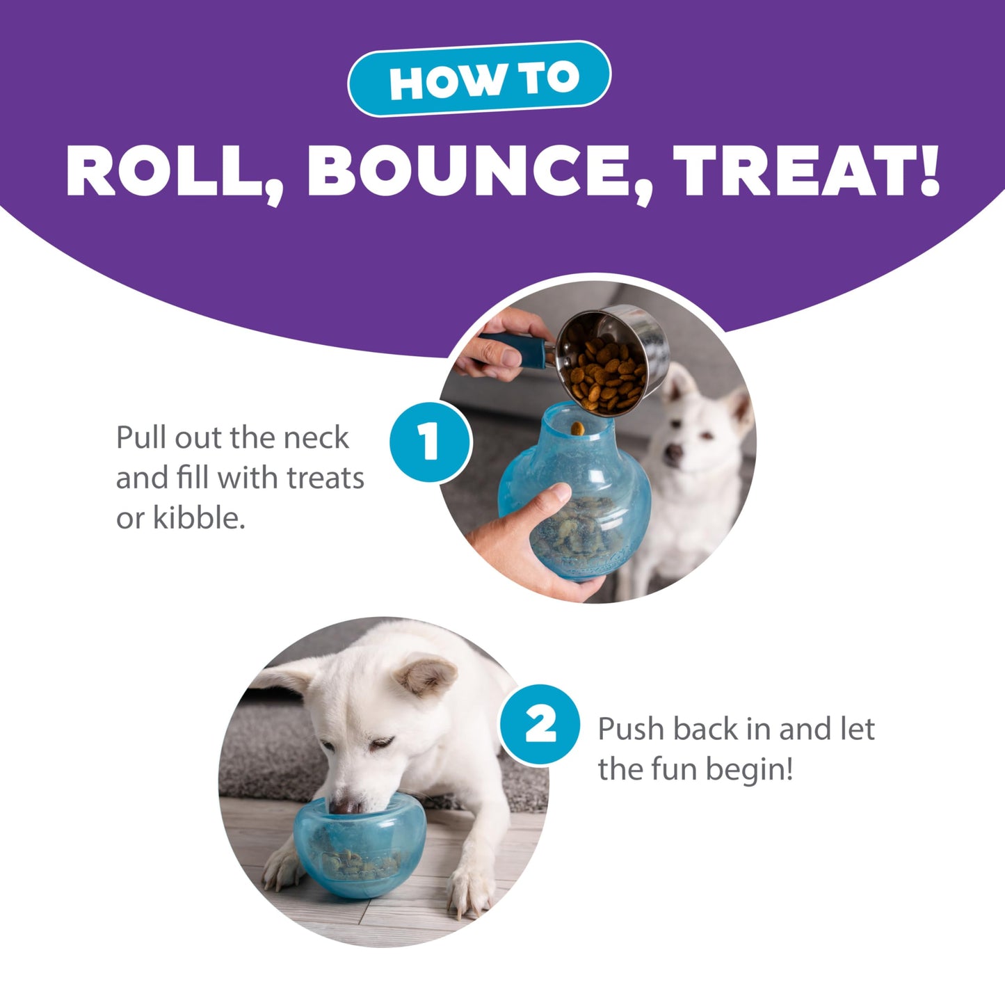 Outward Hound by Planet Dog Snoop Durable Interactive Treat Dispensing Dog Toy, Large, Blue