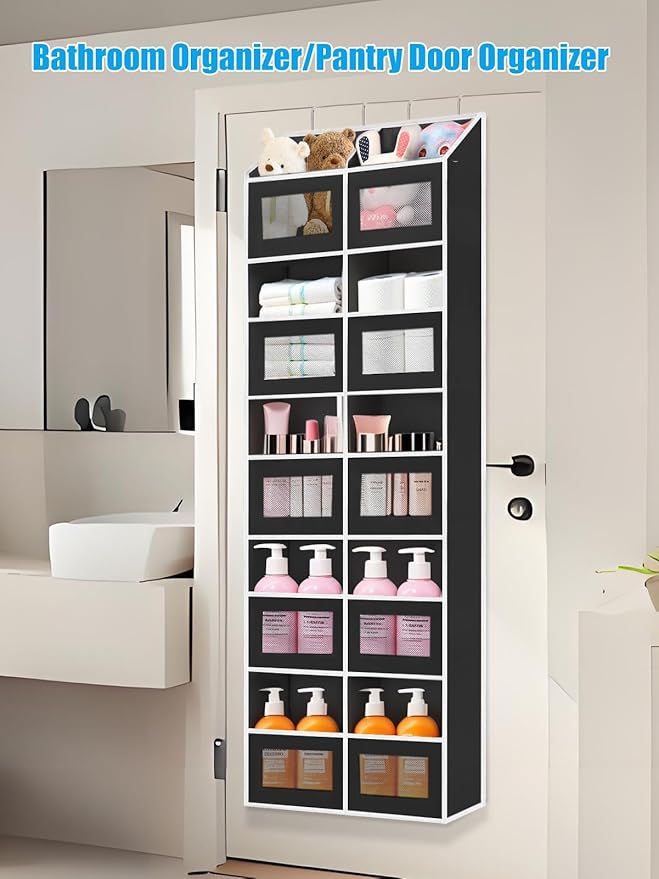 Over the Door Organizer Hanging- 10 Compartments, 80 lbs Load Behind Door