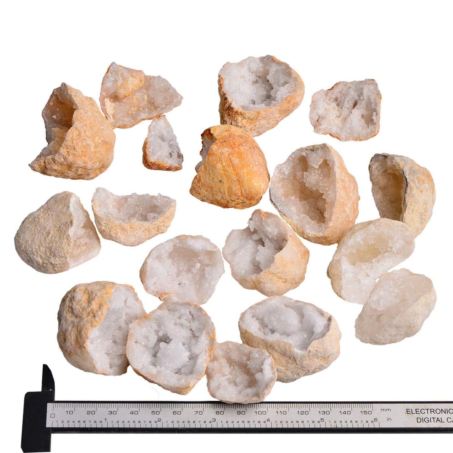 JIC Gem Natural Geodes Rock Healing Crystal Cluster Druzy Moroccan Quartz Geode Irregular Mineral Specimens 1.1-1.4 Lbs