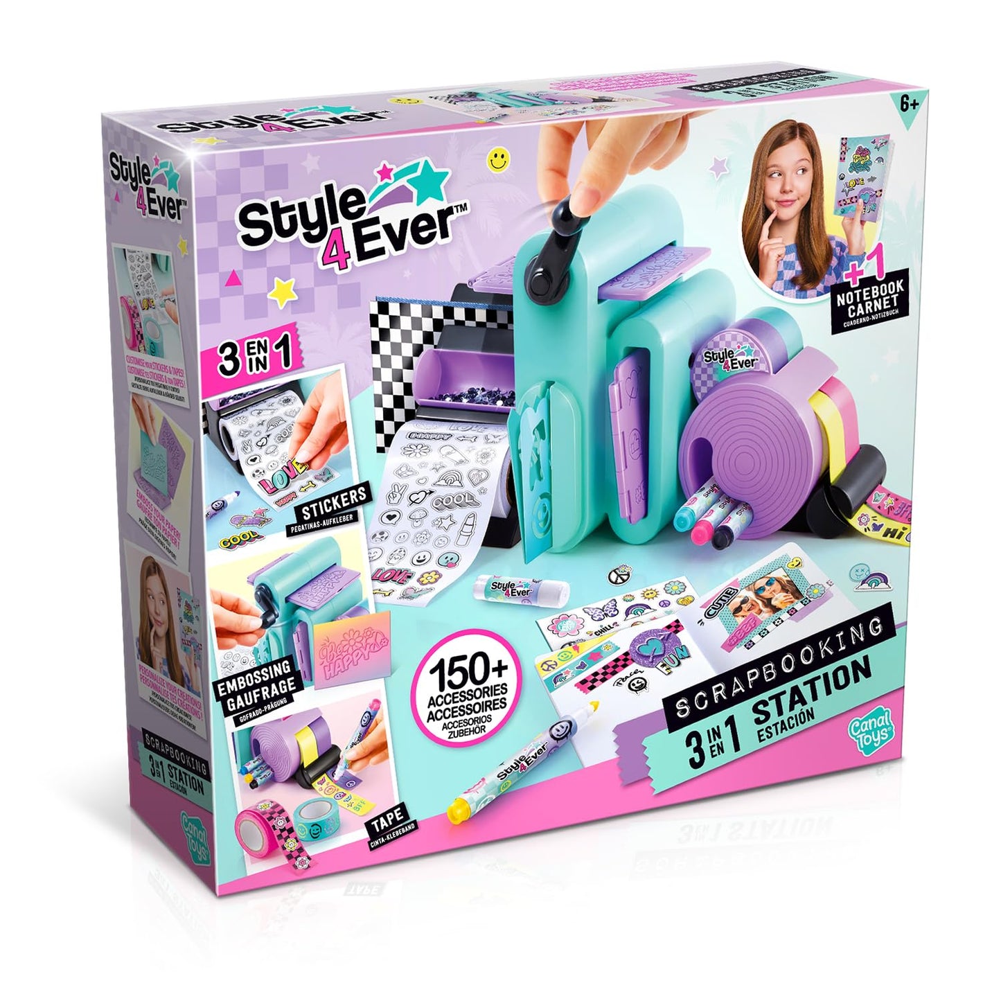 Scrapbooking 3 in 1 Station - Customise Your Notebook - 150+ DIY Accessories Included, Hours of Creativity, Embossing, Tapes and and Sticker Factory