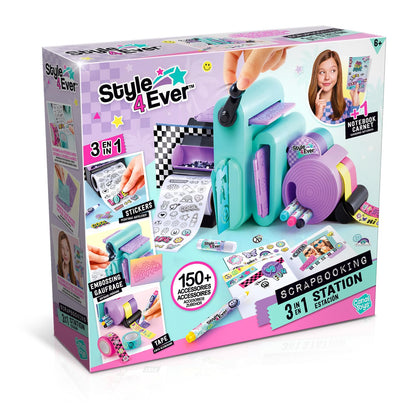 Scrapbooking 3 in 1 Station - Customise Your Notebook - 150+ DIY Accessories Included, Hours of Creativity, Embossing, Tapes and and Sticker Factory