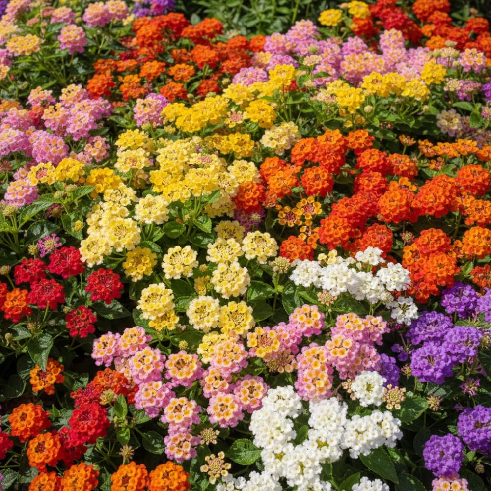 Mixed 4 Lantana Plants Live for Planting Outdoor, Lantana Trees or Trailing, Ready to Bloom, Hardy, Long Blooming Vibrant Perennial, 4-6" in Tall Spring Growing