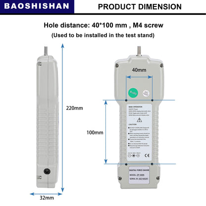 BAOSHISHAN ZP-50N Digital Force Gauge Push Pull Gauge with Output Function