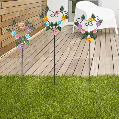 SATHGA Metal Flowers Decorative Garden Stakes, 22.1 ''H Heart Shape Metal Flowers for Outside Yard Art Garden Stakes,Spring Outdoor Decor Housewarming Present for Women Mom Grandma