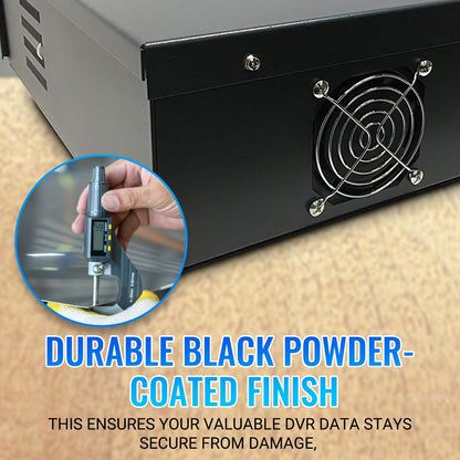 ARES VISION DVR Lock Box 15" x 15" x 5" – Heavy Duty 16 Gauge Steel Security Enclosure with Fan, Lock & Key, Cable Knockouts – Secure NVR, Router, AV Equipment for Home & Commercial Use