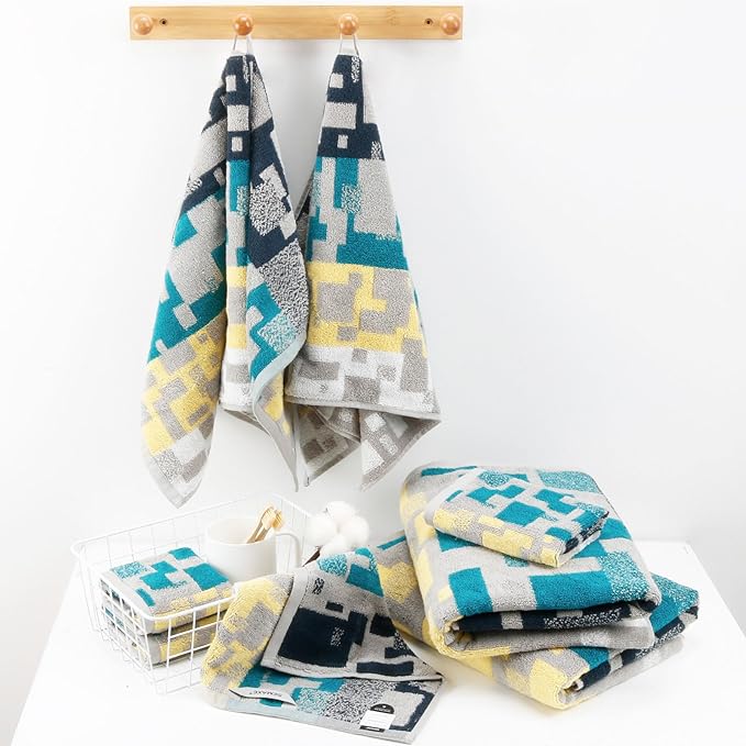 SEMAXE Bath Towel Set of 8 Include 2 Bath Towels 2 Hand Towels 4 Washcloths