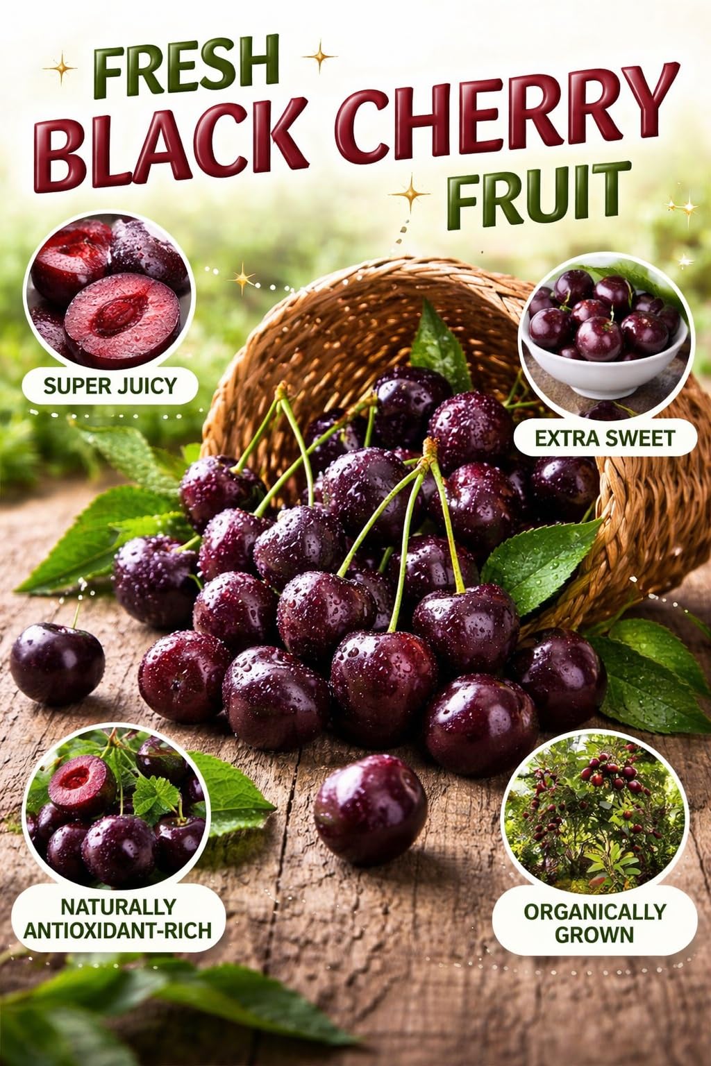 3 Black Cherry Tree Live Plants 1–2 Ft Tall (Prunus serotina) – Fast Growing Native Fruit Tree – Edible Cherry, Wildlife Habitat & Backyard OrchS Plants