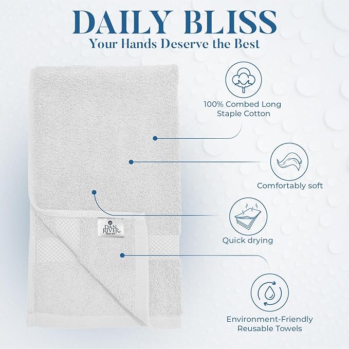 DAN RIVER 6-Pack Premium Hand Towels