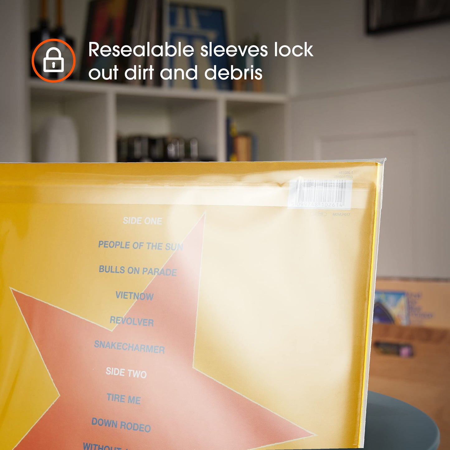 50x 12 Inch Single LP Resealable Clear Outer Vinyl Record Sleeves | Clarity Blake Covers Fit Single 12” Albums & LPs