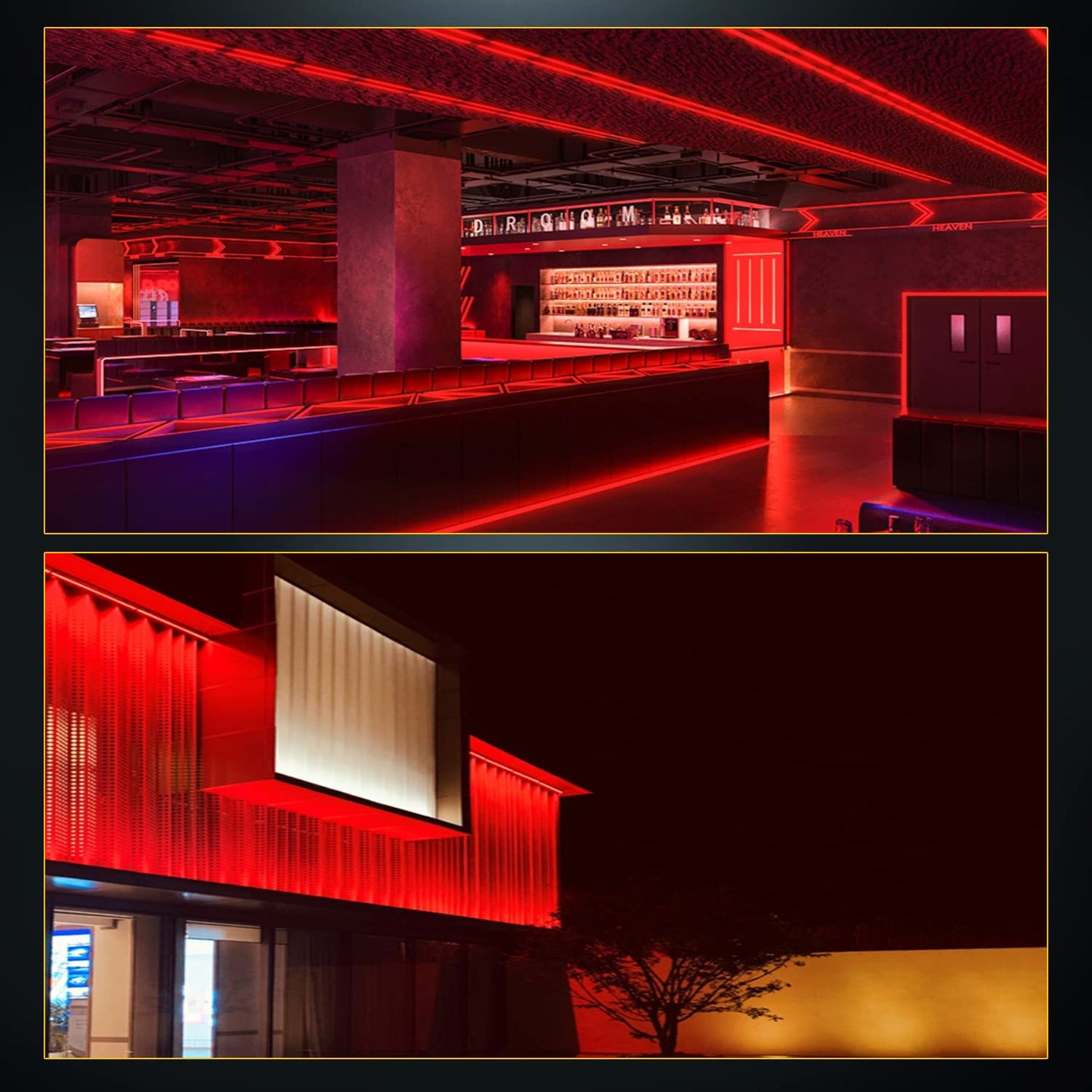 YM E-Bright Red Led Neon Strip Light Without Power Supply, 12V Silicone Indoor Outdoor 16.4Ft 600SMD Waterproof Flexible for Signboard Bar Home TV Kitchen Bedroom Party Holiday Decoration
