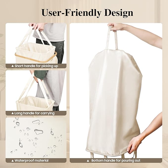 Large Laundry Hamper, 75L Waterproof Laundry Basket