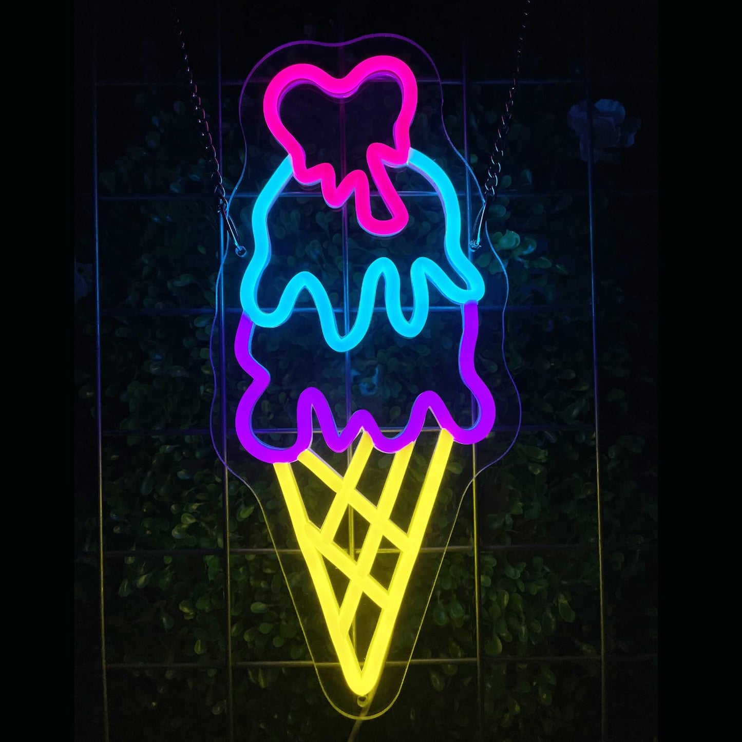 xeayy Ice Cream Open Neon Sign for Wall Decor Dimmable Business LED Neon Light for Ice cream Drink Bar Shop Birthday Christmas Party Bedroom USB Powered Neon Art Signs Decor 14.7×6.7 inch