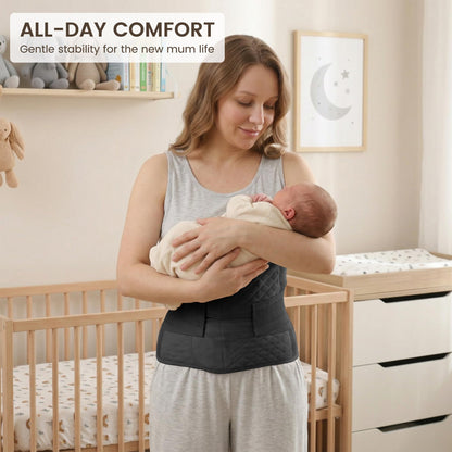 Allaugh Postpartum Belly Band for Women: Abdominal Binder Post Surgery C Section, Soft Fabric Abdominal Wrap for All Day, Comfort Non-Itchy, After Birth Recovery Back Support & Diastasis Recti Repair