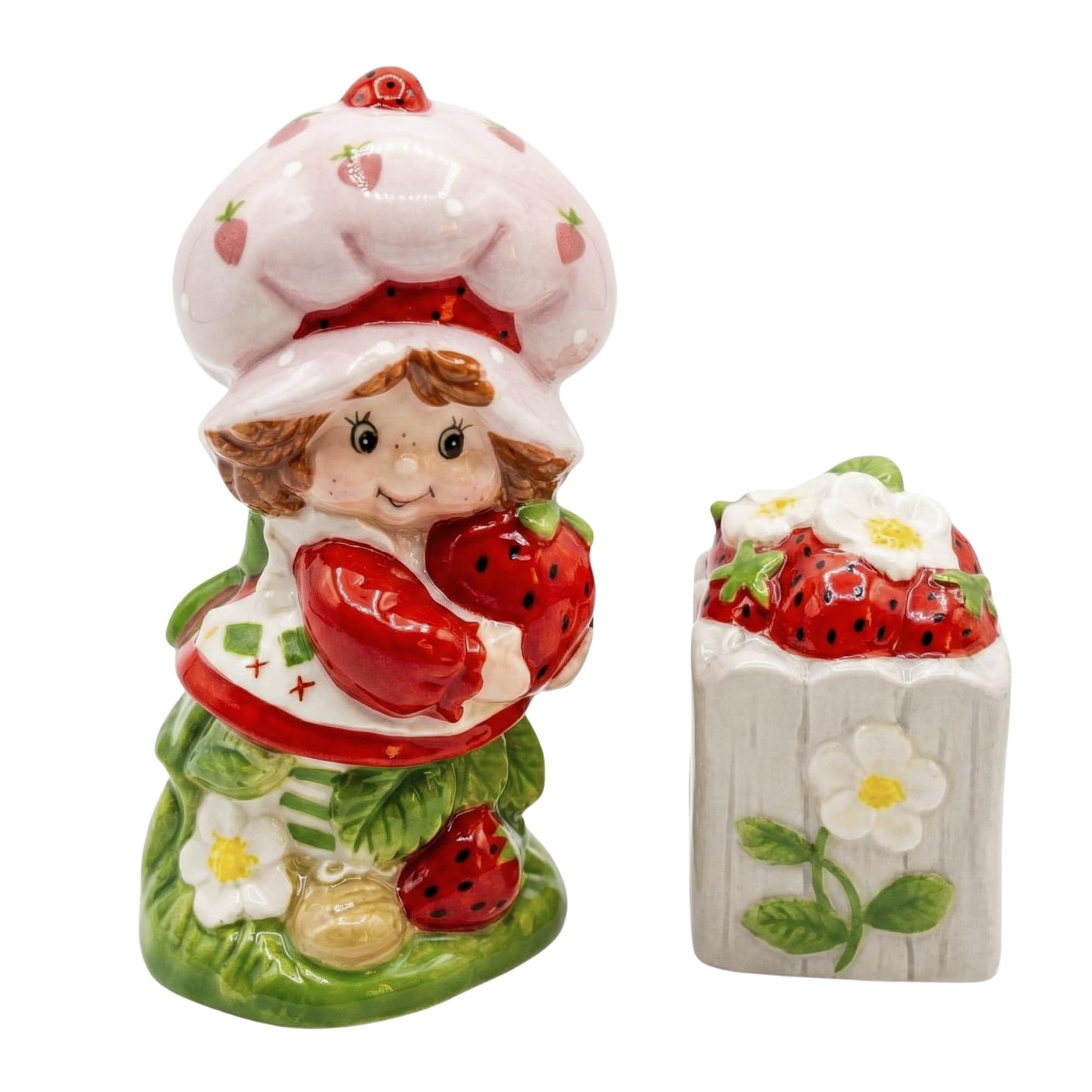 Blue Sky Clayworks Strawberry Shortcake Growing Love Salt And Pepper Shaker, 3.5"L x 1.8"W x 3.8"H