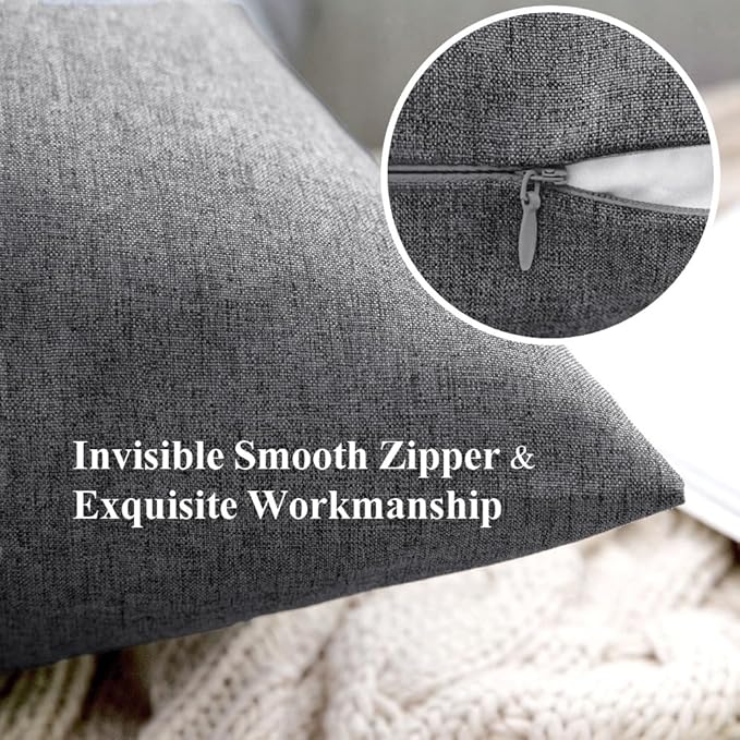 MIULEE Pack of 2 Decorative Outdoor Solid Waterproof Throw Pillow Covers Faux