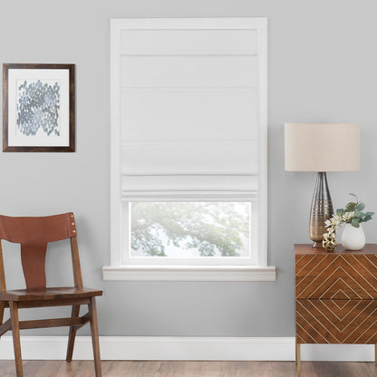 Cordless Roman Shades for Windows - 27 Inch Width x 64 Inch Length (White) - Blackout Polyester Window Privacy Blinds for Bedroom, Kitchen & Dining Room by Achim Home Décor