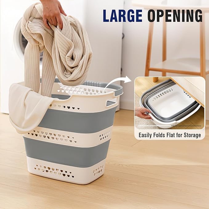 Collapsible Plastic Laundry Basket Hamper