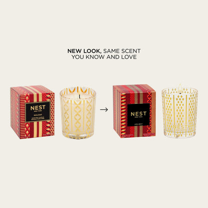 NEST New York Scented Votive Christmas Candle, Holiday - 2 oz - Up to 28-Hour Burn Time - Reusable Glass Vessel