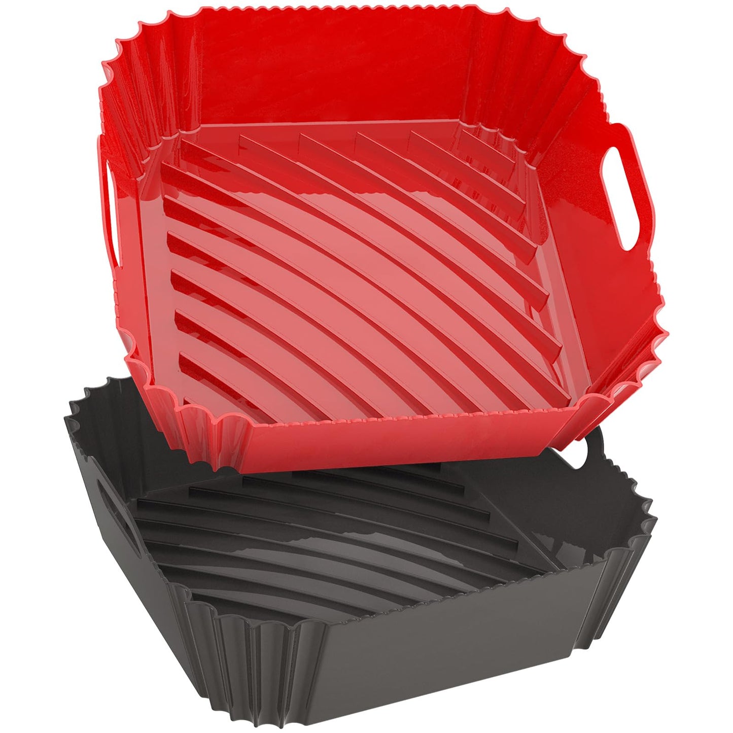 Air Fryer Silicone Liners Square 2 Pack 7.1 Inch Airfryer Liners 4-7 QT Reusable Air Fryer Liners Silicone Pot Oven Liner Baking Tray, Air Fryer Basket Silicone Mat Bowl Air Fryer Accessories Kitchen