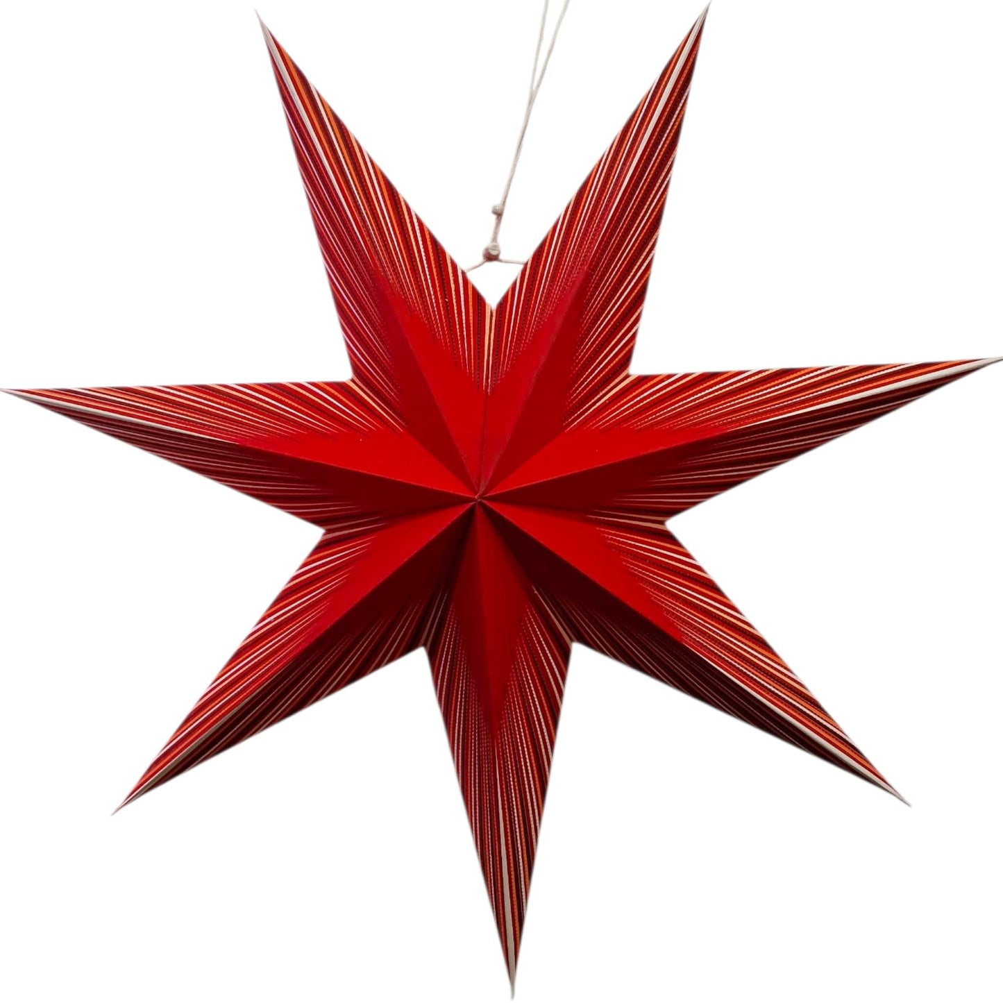 YEPSIO Paper Star Lantern Lampshade, 24 Inch, 7 Pointed Star, Foldable Hanging Decoration for Party, Wedding, Christmas (Red, Multicolour)