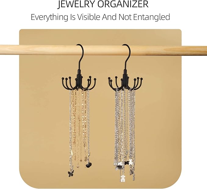 ZEDODIER Belt Hanger, 4 Pack Rotatable Belt Rack Closet Accessories Organizer