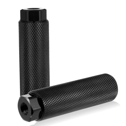 Zelphvt 2 PCS Black Bike Foot Pegs, 3/8 inch Aluminum Alloy Anti-Skid Bicycle Pegs Stunt Peg Mountain Bike Cycling Rear Stunt Peg for 3/8 inch Axles