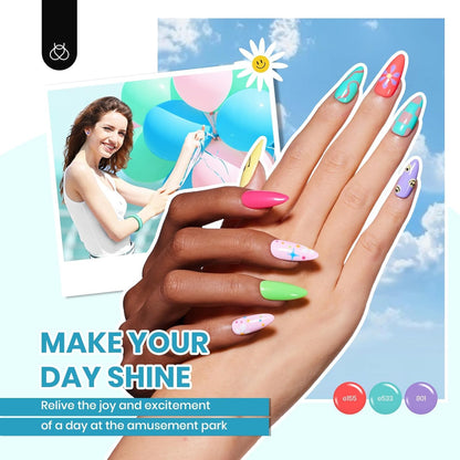 Beetles Gel Nail Polish Kit with U V Light - 80Pcs Fall Nail Fest Color Enchantment 55 Colors Gel Polish Starter Kit with Base Top Coat DIY Nails Stickers Manicure Tools Gift for Women Teens Girls
