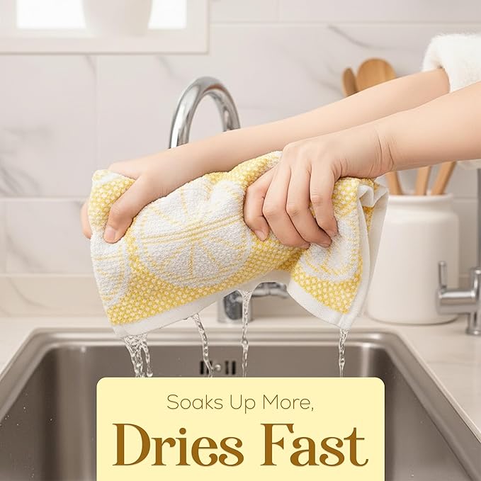 MosJos Kitchen Towels Set of 4 Premium Hand Towels 18 x 28 Inch Large Tea Towels