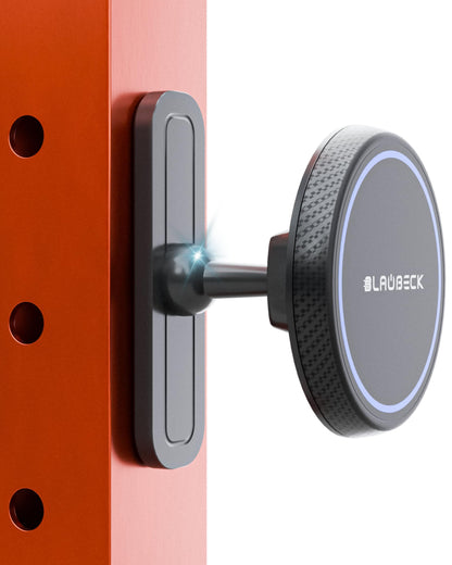 Magnetic Gym Phone Mount for MagSafe Accessories – Dual Magnet Stand for iPhone 17 and Android compatible with MagSafe Phone Stand with Alloy Base – Gym Essentials for Workouts Recording, Home, Garage