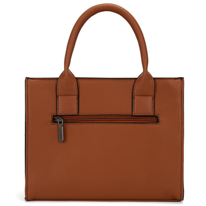 Wrangler Tote Bags for Women Top-handle Handbags and Purse for Women with Adjustable Strap, A Classic Brown, M