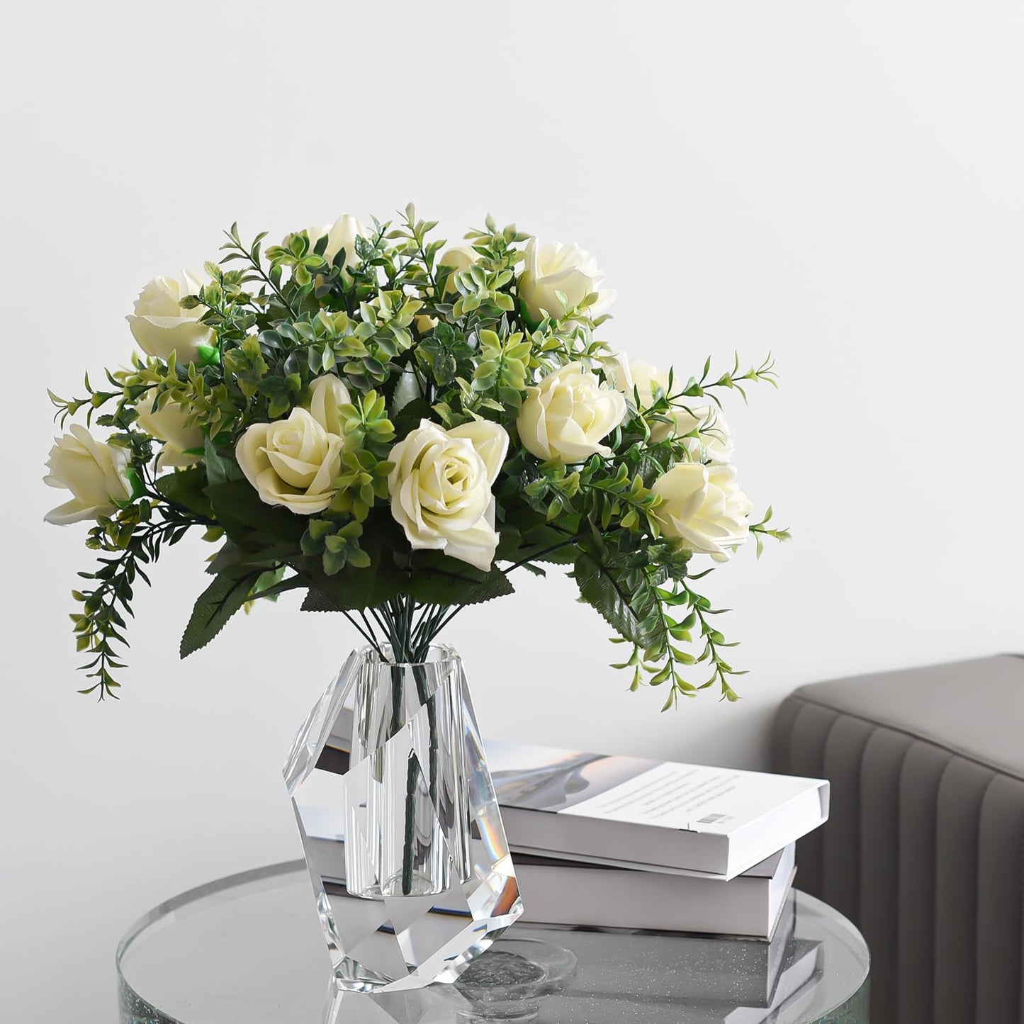 Marvala Flower Vases, Premium Clear Modern Crystal Vase, Anniversary Centerpiece, Crafted for Table, Home Decoration, Wedding or Luxury Gifts