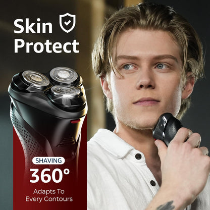 rategist Electric Razor for Men Cordless: 3-in-1 Electric Shaver for Face/Beard/Nose/Sideburns - IPX7 Waterproof Travel Kit - Precision Blades & Turbo Speed