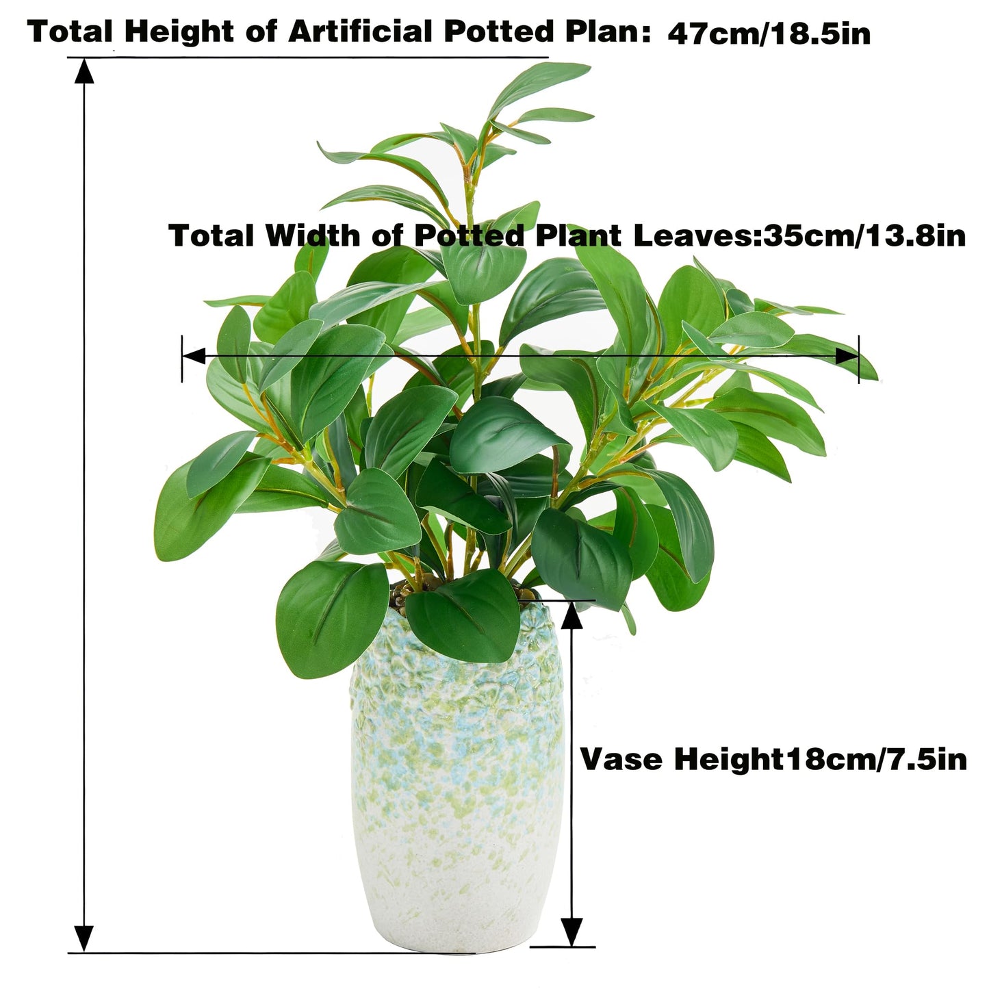 K&Y Realistic Artificial Potted Plants Olive Wild Fern Berry Decor Low Maintenance Faux Greenery Indoor Fake Plants for Home Office Bathroom Kitchen Desk Shelf (Green Flower vase Potted Plant)