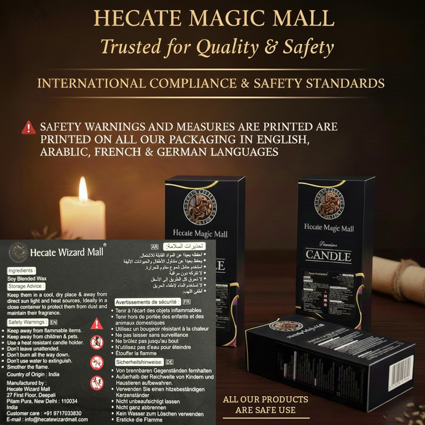 Hecate Magic Mall Wolf Candle – 5 Unscented Ritual Candle for Inner Strength, Intuition & Spiritual Protection – Hand-Poured Animal Totem for Guidance, Power & Energy Work (5, RED)