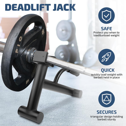 Deadlift Jack Barbell Stand,Barbell Stand for Weight Training Home Gym Easily Unload and Load 600lbs Barbell Plates for Deadlift Exercise (2 PCS)