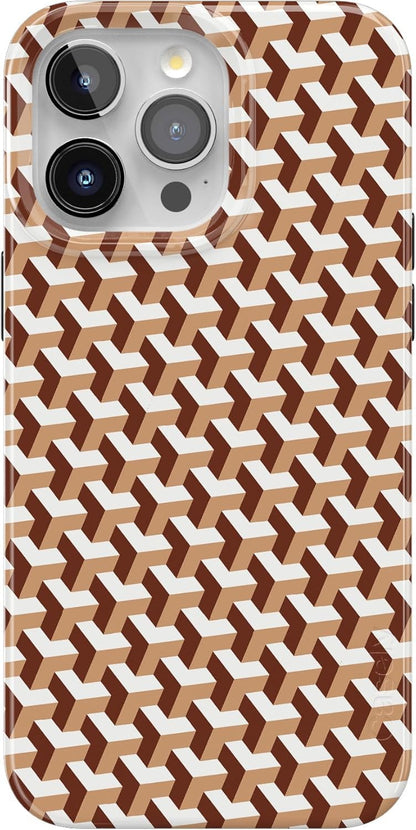 Casely iPhone 15 Pro Case | Fit Check | Neutral Checkerboard | Compatible with MagSafe | Classic Ultra Slim Design