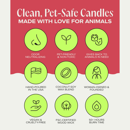 Companion Candles Market Morning Pet Friendly Candle - Heirloom Tomato & Tigergrass - Coconut Soy Wax Non Toxic Candle with Wood Wick, Pet Odor Eliminator, 50hr Burn, Made in USA, 11.8oz