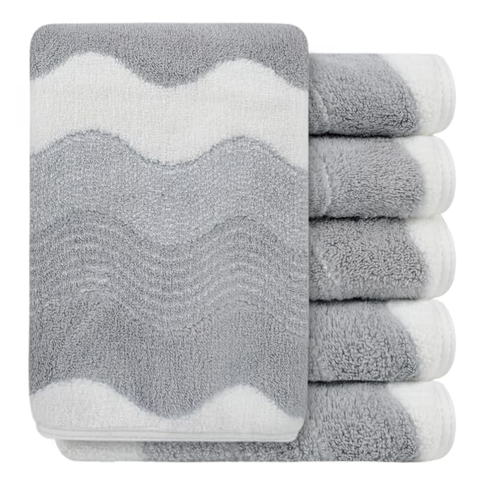 SINLAND Absorbent Coral Velvet Washcloth Ultra Soft Microfiber Face Towels 12 x
