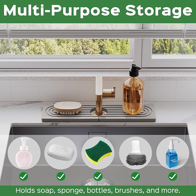 15.7 Inch Stone Faucet Mat for Kitchen Sink Splash Guard