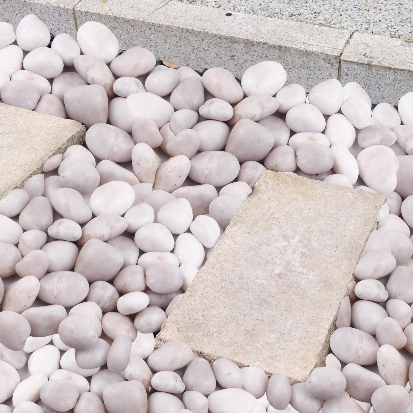 Lechloris 20Ib White River Rocks for Landscaping- High Polished Pebbles for Plants-Garden Decorative Stones-1-2 Large Plant Rocks,Ideal for Aquarium, Home Decor