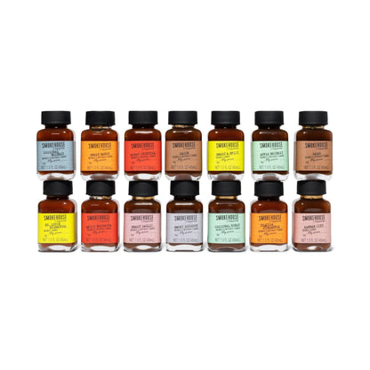 Smokehouse by Thoughtfully, Gourmet BBQ Sauce Sampler Variety Pack in Glass Bottles, Vegan and Vegetarian, Flavors Range from Full-Bodied Pitmaster Classics to Foodie-Inspired Creations, Pack of 14