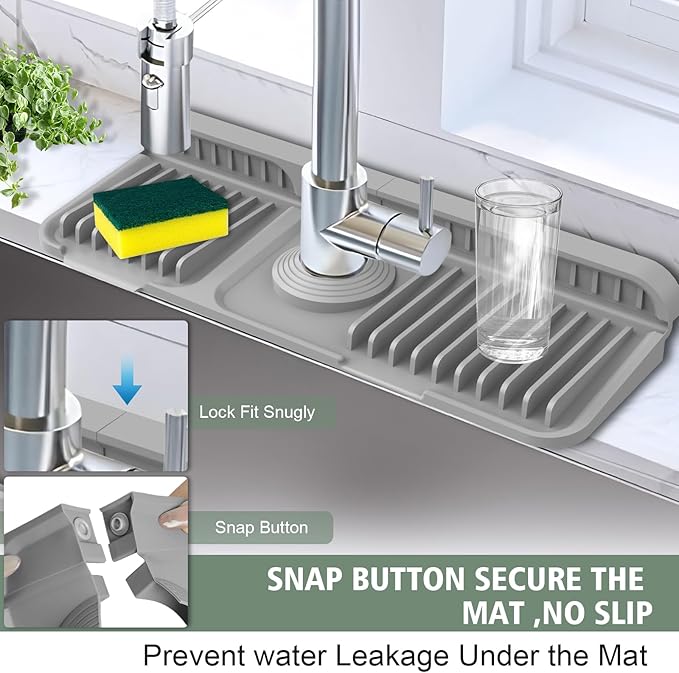 14.6-Inch Kitchen Sink Splash Guard Mat | 7° Slope